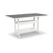 Benjara Gare 72 Inch Outdoor Counter Height Dining Table Gray White Slatted Top