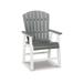 Gare 25 Inch Outdoor Dining Armchair Set of 2 Gray White Slatted Design