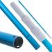 U.S. Pool Supply Professional 18 Foot Blue Anodized Aluminum Telescopic Swimming Pool Pole Adjustable 3 Piece Expandable Step-Up - Attach Connect Skimmer Nets Rakes Brushes Vacuum Heads with Hoses