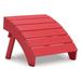 Quiz 20 Inch Outdoor Ottoman Sloped Slatted Design Bold Red HDPE Frame