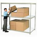 Global Industrial Wide Span Rack 96x36x60 3 Shelves Deck 800 Lb. Cap Per Level Gray