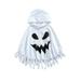 IZhansean Toddler Baby Boy Girl Halloween Hoodie Ghost Pumpkin Face Tassel Cosplay Cloak Costumes Cape Fancy Party Outfits White 9-12 Months