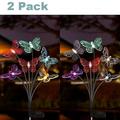 2-Pack Upgraded Solar Garden Lights 12 LED Color Changing Butterfly Solar Lights Waterproof Color Changing Solar Lights Dancer Decorative Lights for Yard Pathway Lawn Decoration