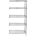 12 Deep x 72 Wide x 86 High 5 Tier Stainless Steel Wire Add-On Shelving Unit