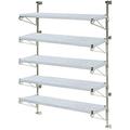 14 Deep x 42 Wide x 54 High Adjustable 5 Tier Solid Galvanized Wall Mount Shelving Kit