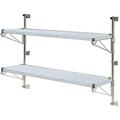 18 Deep x 24 Wide x 14 High Adjustable 2 Tier Solid Galvanized Wall Mount Shelving Kit