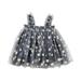 safuny Girls s A Line Dress Toddler Baby Clearance Polka Dot Fruit Comfy Fit Princess Dress Lovely Sleeveless Square Neck Pleated Swing Mesh Hem Vintage Holiday Gray 4 Years