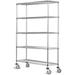36 Deep x 60 Wide x 60 High 5 Tier Gray Wire Shelf Truck with 800 lb Capacity