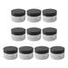 Frcolor 10pcs 100ml Plastic Storage Cases Empty Clear Wide-mouth Candy Biscuit Jars Cream Containers with Black Lid