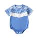 Holiday Deals! Borniu Baby Girl Baby Boy Clothes Toddler Kids Baby Boys Fashion Cute Short Sleeve Splicing Stripe Print Casual Romper Clearance