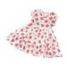 safuny Girls s A Line Dress Toddler Baby Clearance Floral Cartoon Round Neck Holiday Princess Dress Lovely Comfy Fit Flying Sleeve Pleated Tiered Swing Hem Vintage White 2-10Y