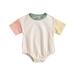 Holiday Deals! Borniu Baby Girl Baby Boy Clothes Toddler Kids Baby Boys Girls Fashion Cute Short Sleeve Splicing Print Casual Romper Clearance