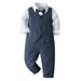 LAPAKIDS Toddler Boy Formal Outfits 3PCS Kids Boy Gentleman Suit Bow Tie Shirt + Vest + Pants Clothes Sets 3-4T