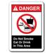 Danger Sign - Do Not Smoke Eat Or Drink In This Area 7 x10 Plastic Safety Sign ansi osha