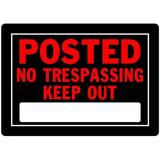 Hillman Group 10 x 14 in. Black & Red Aluminum Posted Keep Out Sign - 6 Piece