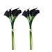 Calla Lily 24pcs Mini Artificial Calla Lily Bridal Wedding Fake Flowers Party Decor Bouquet PU Real Touch Flower (Black)