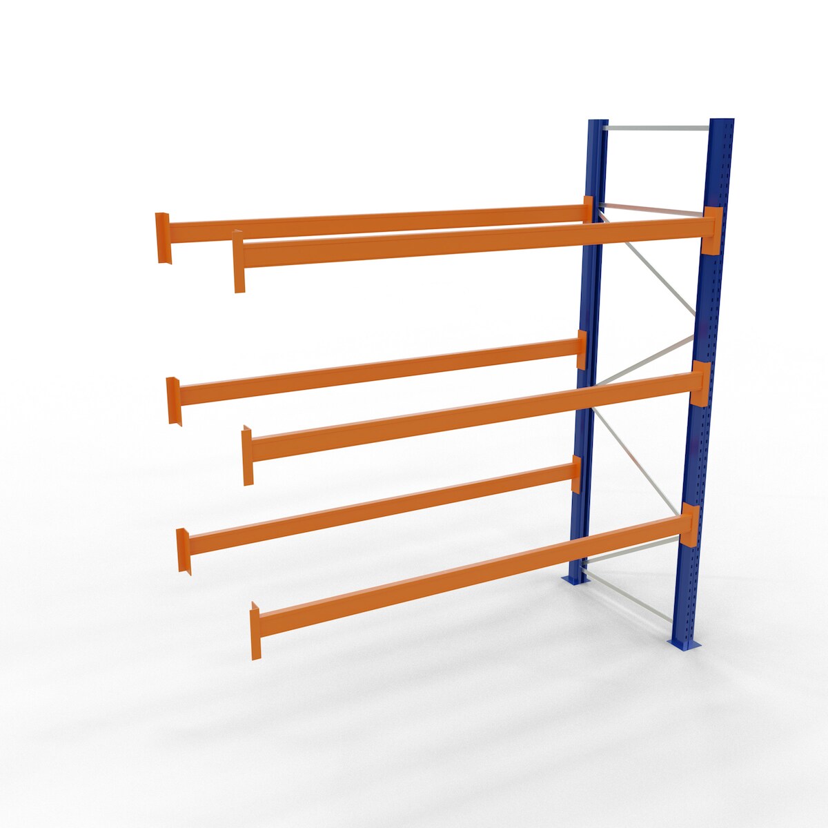 SCHULTE Lagertechnik Anbauregal, Palettenregal 3000 x 2786 x 1100 mm (HxBxT), blau/verzinkt/RAL 2004, 4 Ebenen, max. Palettengewicht 1.080 kg, Feldlast 12.040 kg Image