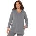 Plus Size Women's Cloud Knit French Terry Classic Hoodie Tunic by Catherines in Medium Heather Grey (Size 0X)