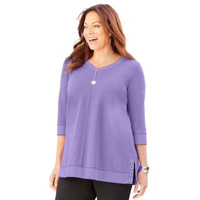 Plus Size Women's Soft-Touch Knit V-Neck Top by Catherines in Vintage Lavender (Size 5X)