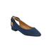 Extra Wide Width Women's The Nevelle Slip On Flat by Comfortview in Navy (Size 7 WW)