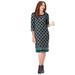 Plus Size Women's Embellished Shift Dress by Catherines in Black Trellis Border (Size 3X)