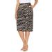 Plus Size Women's Liz&Me® Ponte Pencil Skirt by Liz&Me in Chai Latte Zebra (Size 2X)