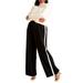 Plus Size Women's Wide Leg Pant With Side Stripe by ELOQUII in Totally Black (Size 18/20)