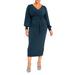 Plus Size Women's Cross Front Midi Dress by ELOQUII in Carbon (Size 18)