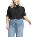 Plus Size Women's Bow Blouse with Flutter Sleeve by ELOQUII in Black (Size 24)