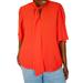 Plus Size Women's Bow Blouse with Flutter Sleeve by ELOQUII in Poppy (Size 20)