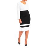 Plus Size Women's Colorblock Column Skirt by ELOQUII in Black + White (Size 22)