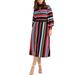 Plus Size Women's A-line Dress with Puff Sleeves by ELOQUII in Rainbow Stripe (Size 14)