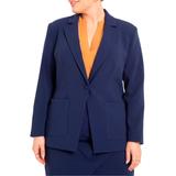 Plus Size Women's The 365 Suit Patch Pocket Blazer by ELOQUII in Ocean Cavern (Size 18)