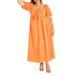 Plus Size Women's Eyelet Tie Front Maxi Dress by ELOQUII in Orange Crush (Size 16)