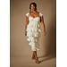 Plus Size Women's Bridal by ELOQUII Corseted Tiered Dress in Pearl (Size 26)