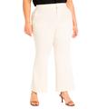 Plus Size Women's The 365 Suit Crop Flare Leg Trouser by ELOQUII in White Swan (Size 22)