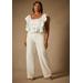 Plus Size Women's Bridal by ELOQUII High Waist Straight Leg Pant in Off White (Size 14)