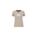 T-Shirt ALPHA INDUSTRIES "ALPHA Women - T-Shirts New Basic T Wmn" Gr. M, beige (vintage sand) Damen Shirts Jersey