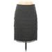 White House Black Market Casual Skirt: Gray Print Bottoms - Women's Size 6