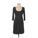 H&M Casual Dress - Midi: Black Stripes Dresses - Women's Size 8