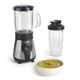 Moulinex Blend&Go LM1B1D 300W Blender, Smoothie Blender with 750ml Plastic Jug, Includes 750ml Portable Bottle, 4 Removable Blades, Stainless Steel Surfaces