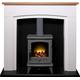Adam Siena White Surround Electric Fireplace Suite Stove Fire Heater Heating Log