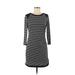Donna Morgan Casual Dress - Sheath: Black Chevron/Herringbone Dresses - Women's Size 8 Petite