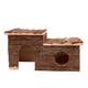 Log Cabin with Roof Terrace for Small Pets 43x28x22cm (LxWxH)