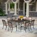 Lark Manor™ Ballarat Square 8 - Person 60" Long Outdoor Dining Set w/ Anti-Rust Aluminum Chairs Metal in Brown | 60 W x 60 D in | Wayfair