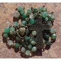 Celtic Rosary Beads, Irish Catholic Rosary, Celtic Cross, Chrysoprase Rosary, Crysoprase Celtic Rosery, Gemstone Rosary, Prayer Beads, Virgin Mary