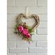 Pink peony & rose heart wreath, Pink Flower Heart Wreath, Hot Pink wreath, Front door wreath, a perfect gift