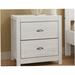 Foundry Select Skyelin 24" Dark Gray Distressed Solid Wood Two Drawer Nightstand Wood in White | 23.87 H x 22.5 W x 15.75 D in | Wayfair