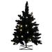 The Holiday Aisle® 3' x 25" Flocked Black Fir Artificial Pre-lit Tree, Dura-Lit® Warm LED Mini Lights, Metal in White | 17 D in | Wayfair