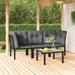 Ebern Designs Athleen 4 Piece Seating Group w/ Cushions Synthetic Wicker/All - Weather Wicker/Wicker/Rattan in Black | Outdoor Furniture | Wayfair